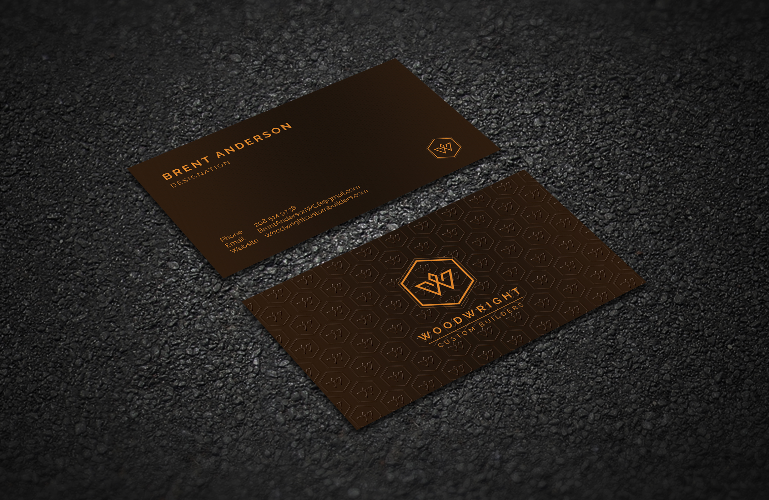 Business Card Design by BLUE WINGS for Woodwright Custom Builders LLC | Design #26674744