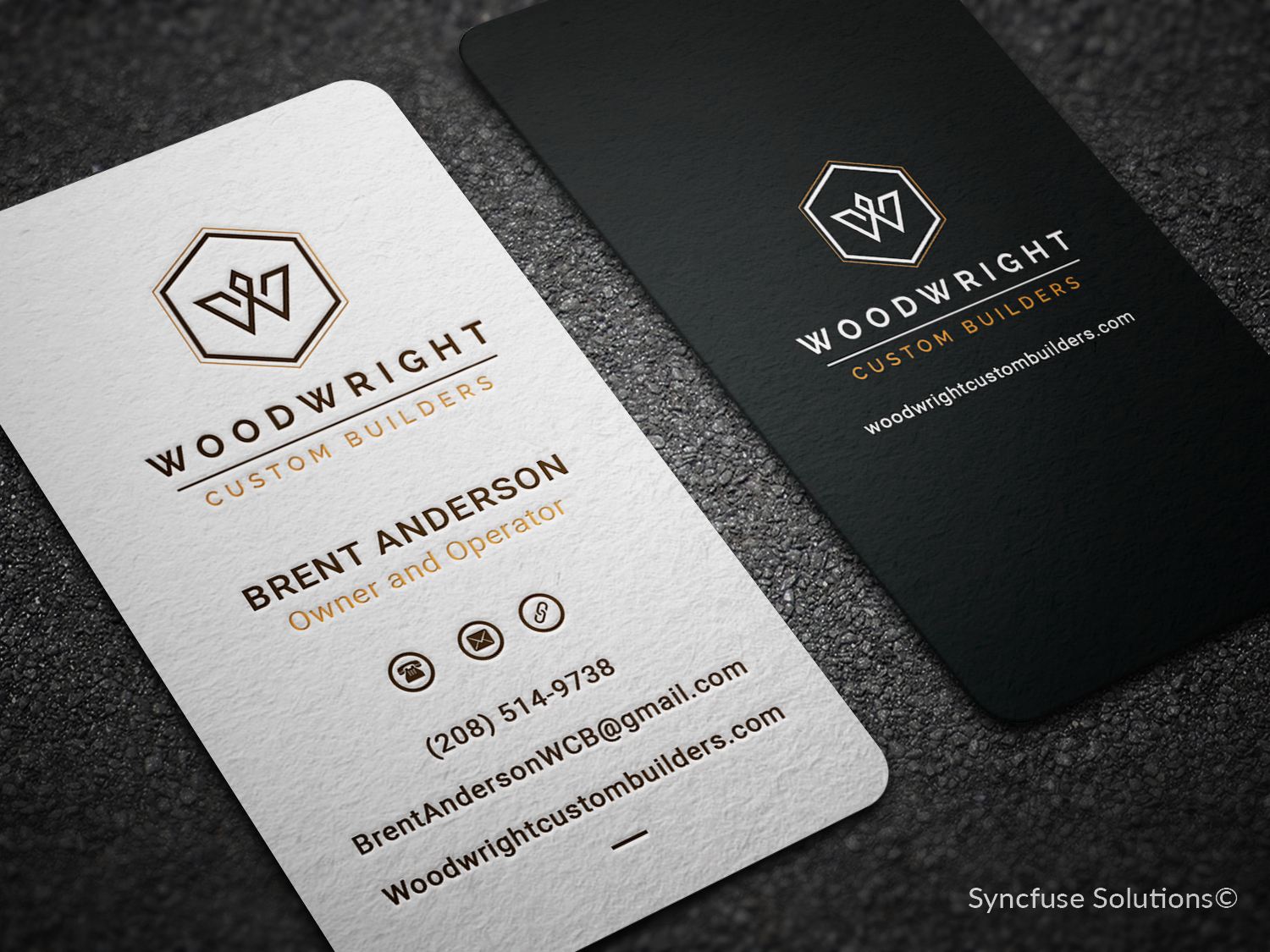 Business Card Design by SyncFuse™ Solutions for Woodwright Custom Builders LLC | Design #26705001