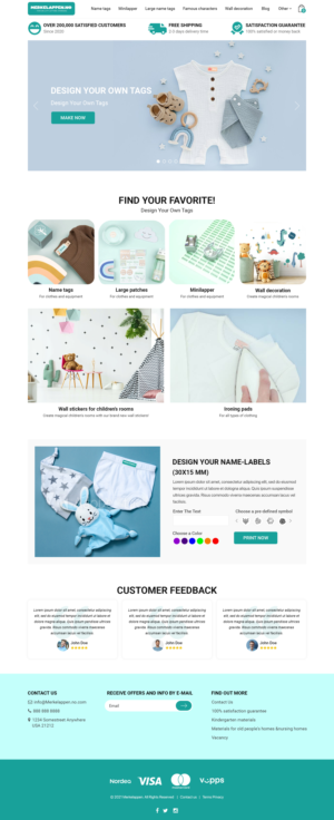 Website for designing and selling name-labels | Diseño Web por Titan Eagle