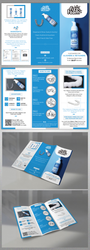 English trifold brochure design for aligners cleanser | Diseño de Brochure por CG PRITAM