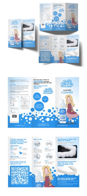 English trifold brochure design for aligners cleanser | Diseño de Brochure por ecorokerz