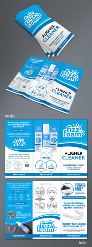 English trifold brochure design for aligners cleanser | Diseño de Brochure por SAI DESIGNS