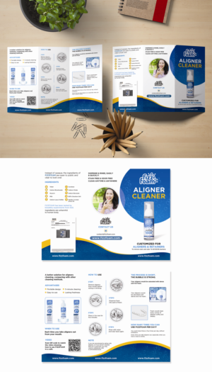 English trifold brochure design for aligners cleanser | Diseño de Brochure por ZeneFashions