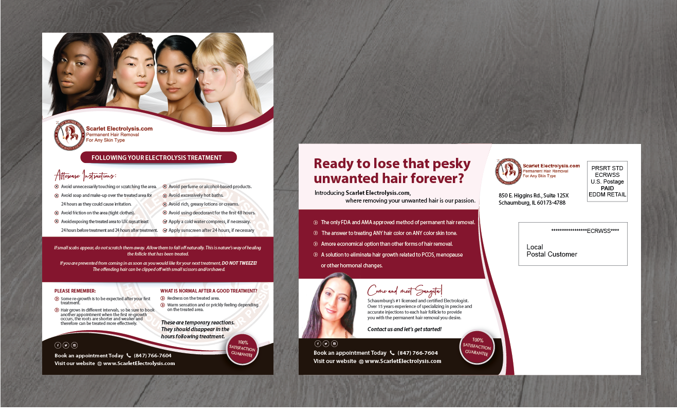 Postcard Design by alex989 for Scarlet Acquisitions, LLC | Design #26670227