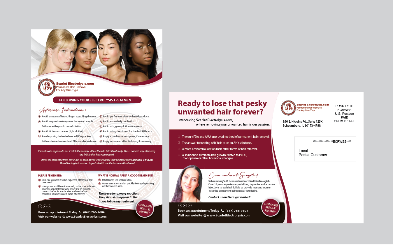 Postcard Design by alex989 for Scarlet Acquisitions, LLC | Design #26674897