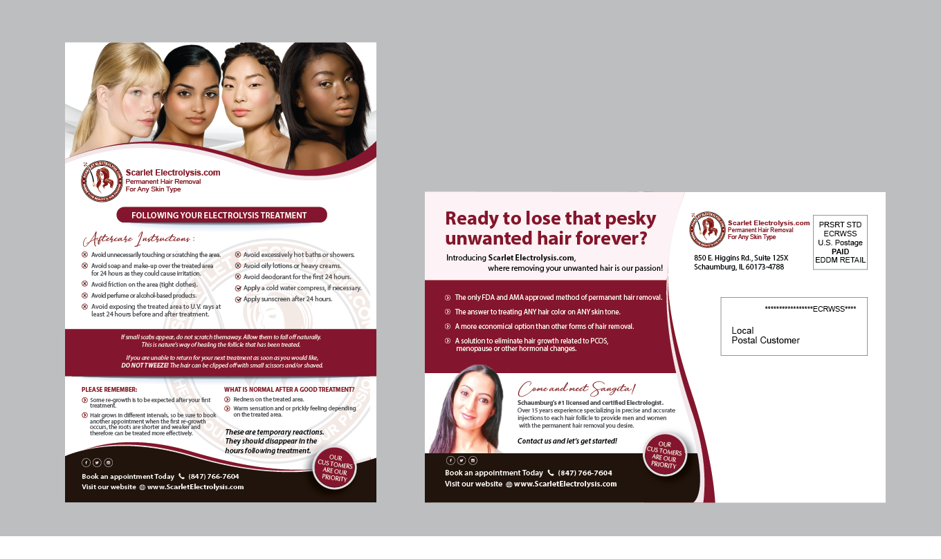 Postcard Design by alex989 for Scarlet Acquisitions, LLC | Design #26679862