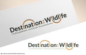 The name is -> "Destination: Wildlife"  and the tagline is -> "Unforgettable Wildlife Expeditions" | Logo Design by Juli creation