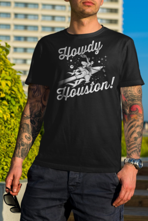 Howdy Houston/ Cowboy on rocket | Diseño de Camiseta por Kero