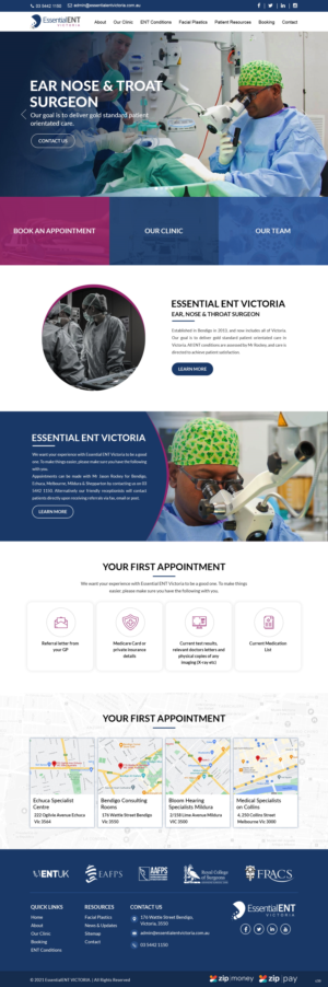 Web Design by pb for Essential ENT Victoria  | Design: #26669265