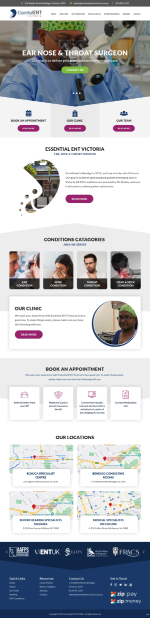 Web Design by pb for Essential ENT Victoria  | Design: #26669272