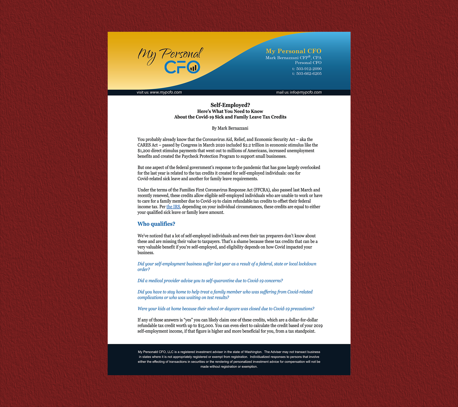 Print Design par Skumar20 pour My Personal CFO LLC | Design #26675266