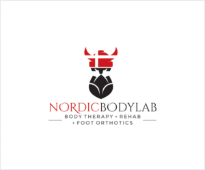 Headline: Nordic Bodylab    Subtitle:  Body Therapy, Rehab and Foot Orthotics.  I'm thinking the text/grafics might be in black or dark gray, so the colors of the danish flag ( red/white ) stands out a little bit | Design de Logo par pachilakili