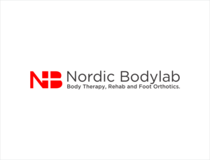 Headline: Nordic Bodylab    Subtitle:  Body Therapy, Rehab and Foot Orthotics.  I'm thinking the text/grafics might be in black or dark gray, so the colors of the danish flag ( red/white ) stands out a little bit | Logo Design by BNdesigner