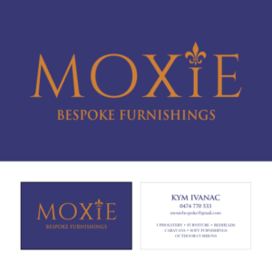 Moxie Bespoke Furnishings logo and business card
