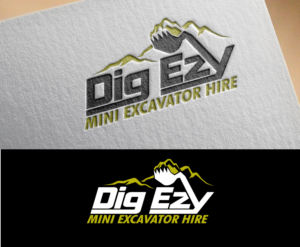 "Dig Ezy"  Mini Excavator Hire or "DigEzy" Mini Excavator Hire | Logo Design by blue eye