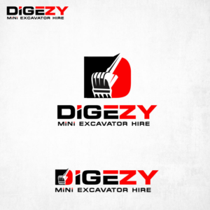 "Dig Ezy"  Mini Excavator Hire or "DigEzy" Mini Excavator Hire | Logo Design by YAZIKO