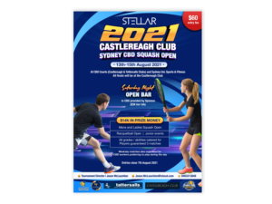 Castlereagh Club Sydney CBD Squash Open | Flyer Design by Luniere Designs