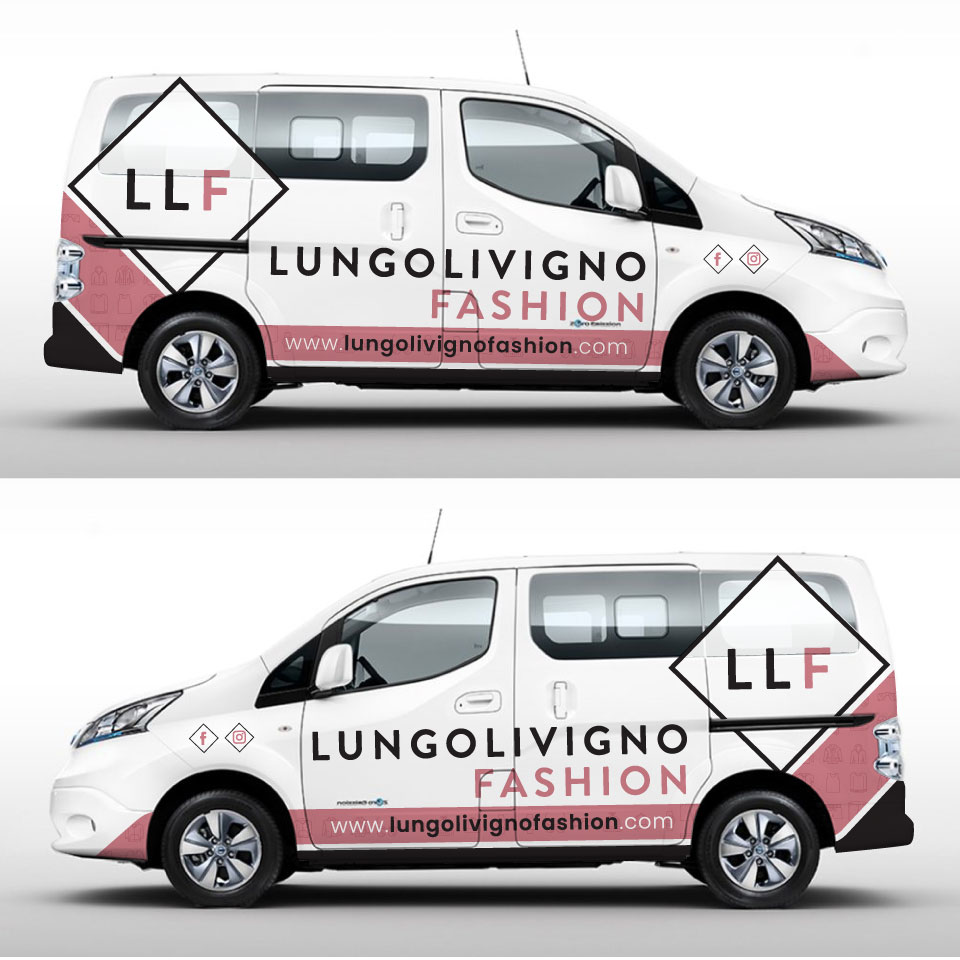 Diseño de Rotulación de Vehículo por Yoga Tri para Lungolivigno Fashion | Diseño #26692280
