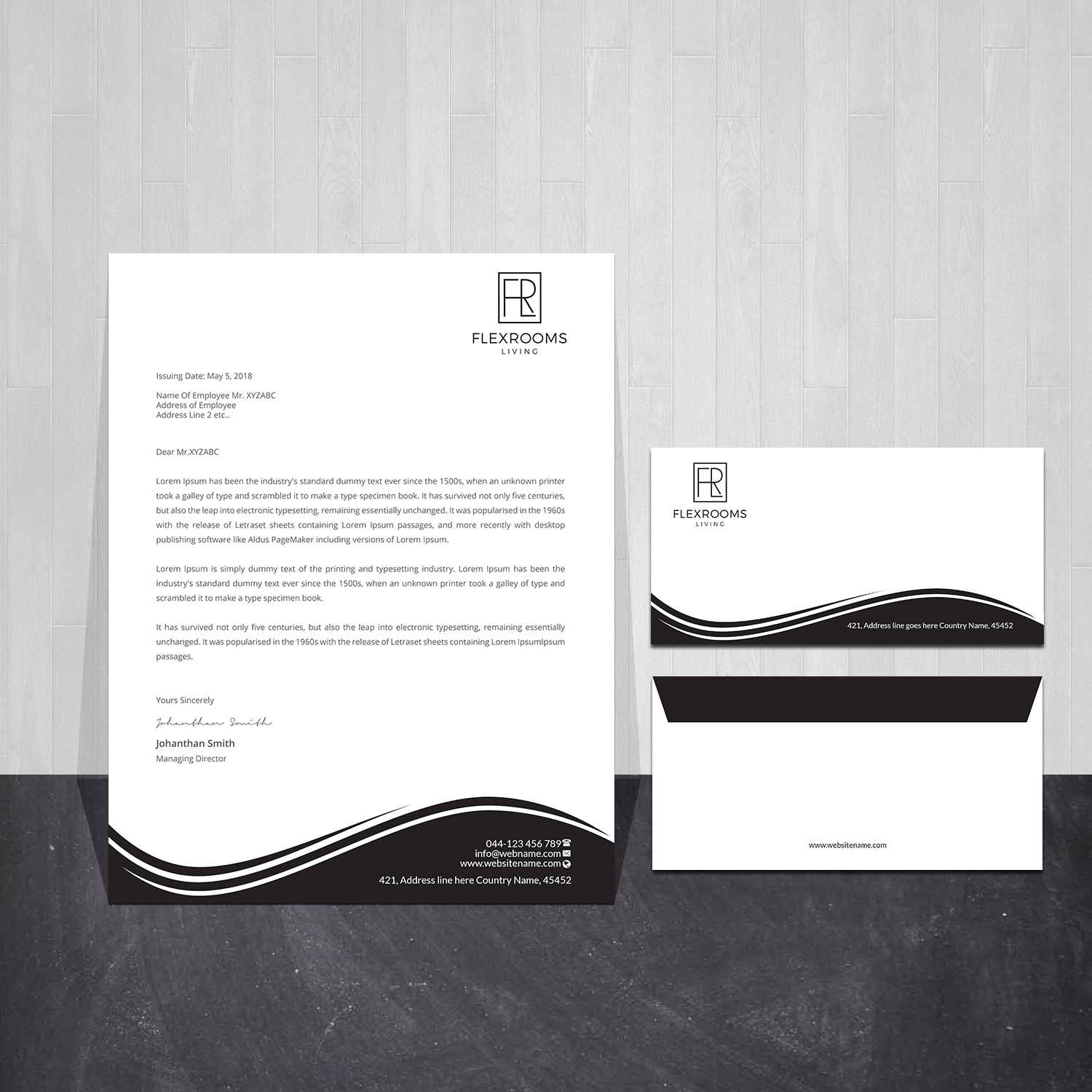 Stationery Design by Creations Box 2015 for Flexrooms Living | Design #26702102