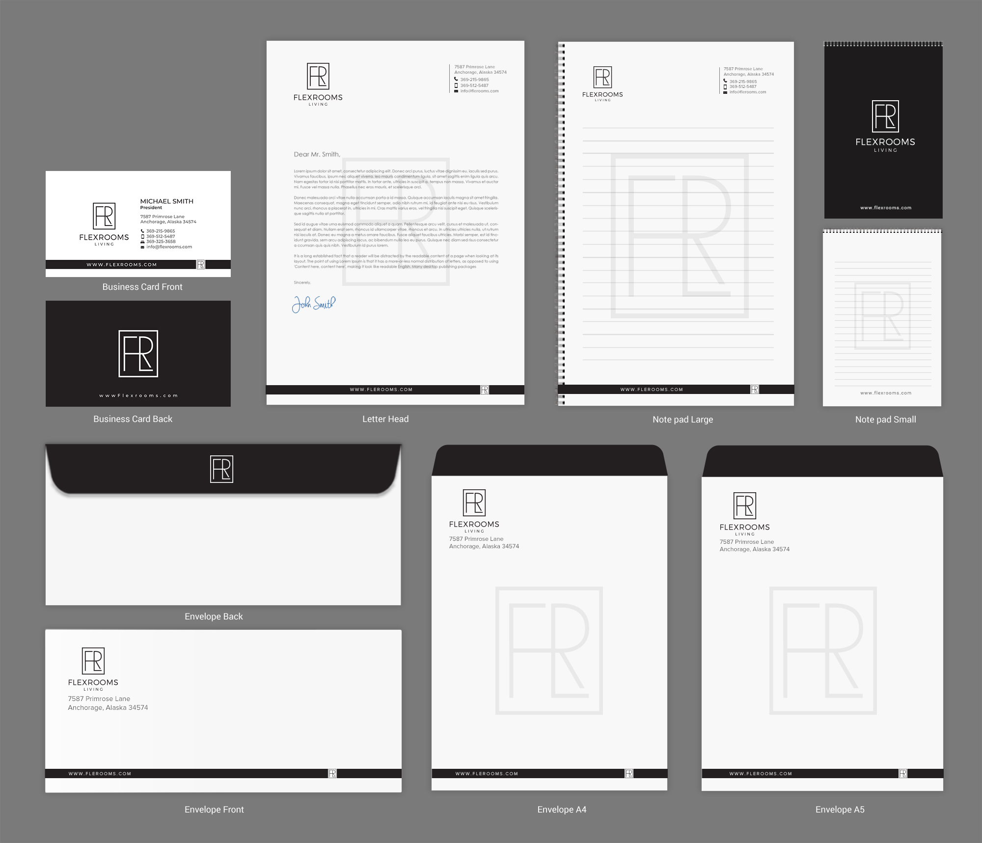 Schreibwaren-Design von chandrayaan.creative für Flexrooms Living | Design #26694348