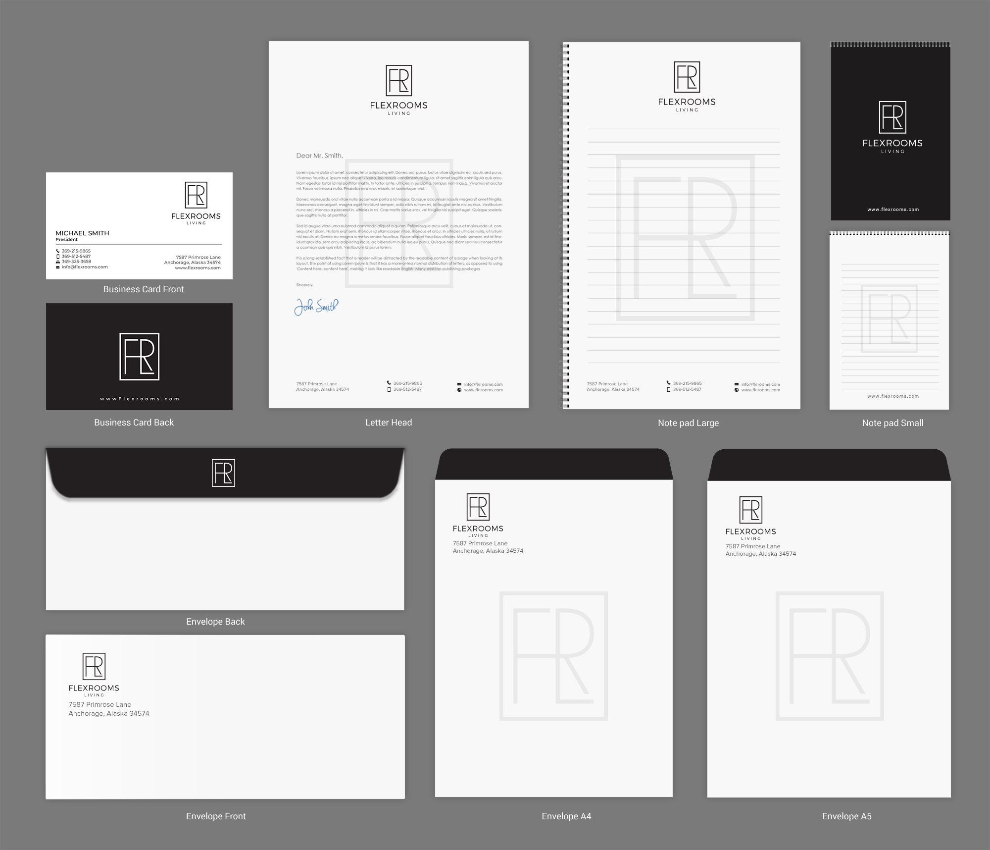 Stationery Design by chandrayaan.creative for Flexrooms Living | Design #26694351