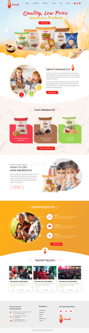 New design for www.peruanita.com | Web Design par Blue Sparrow