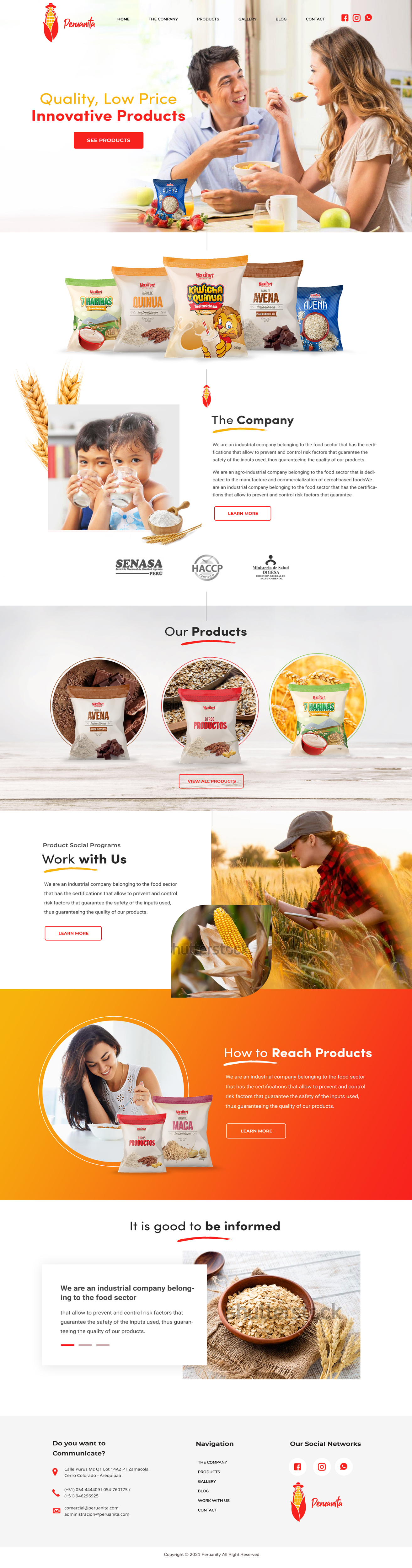 Web Design by Blue Sparrow for Peruanita Eirl | Design #26706580
