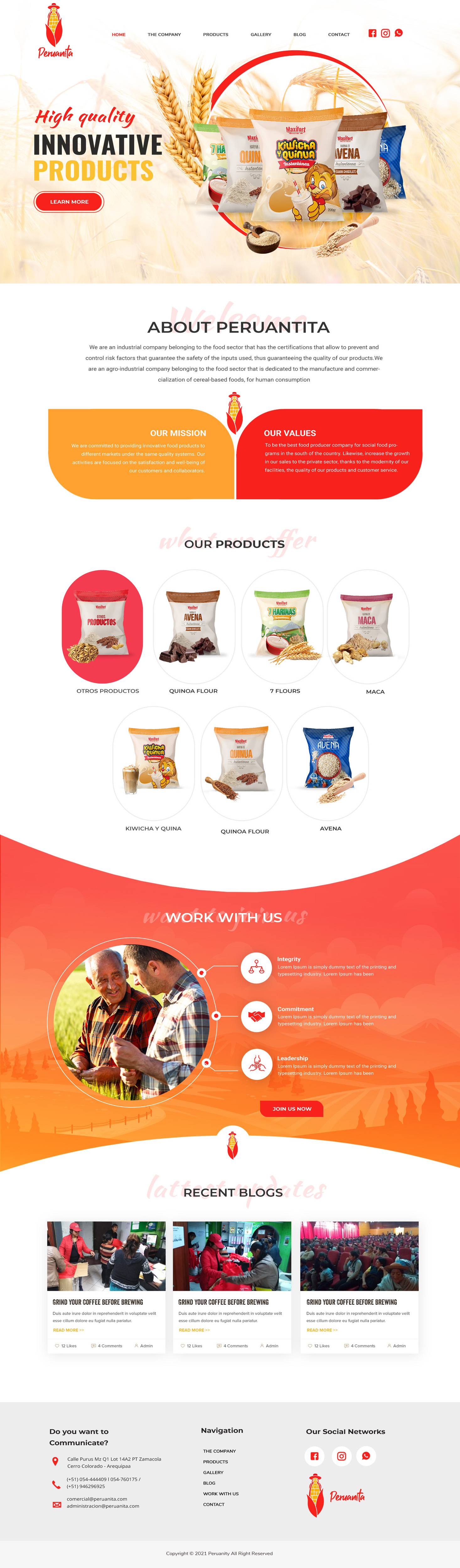 Web Design by Blue Sparrow for Peruanita Eirl | Design #26713447