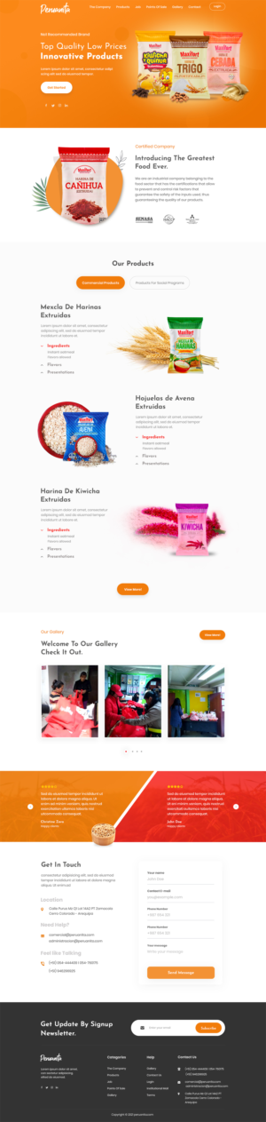 Web Design by Webvalley99 for Peruanita Eirl | Design: #26824223