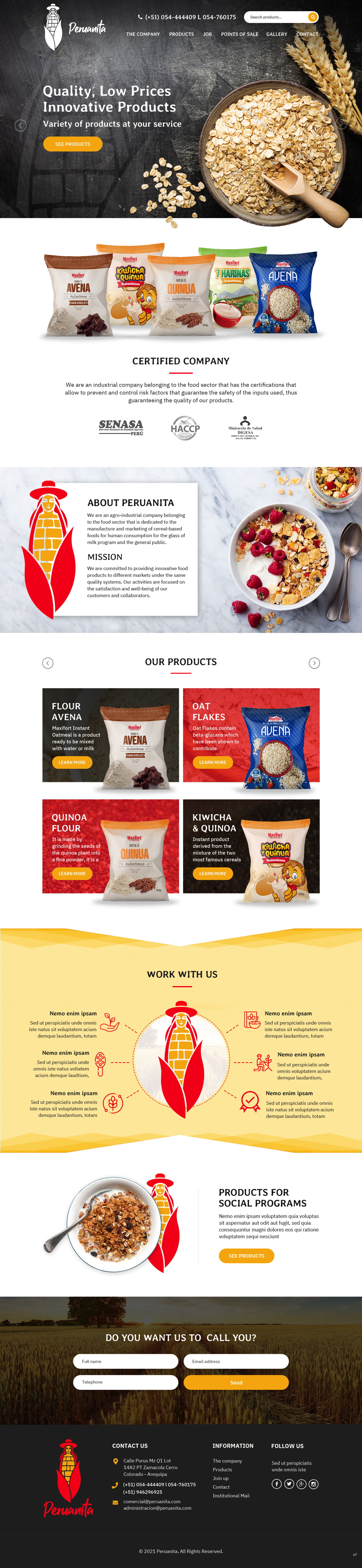 Web Design by pb for Peruanita Eirl | Design #26695609