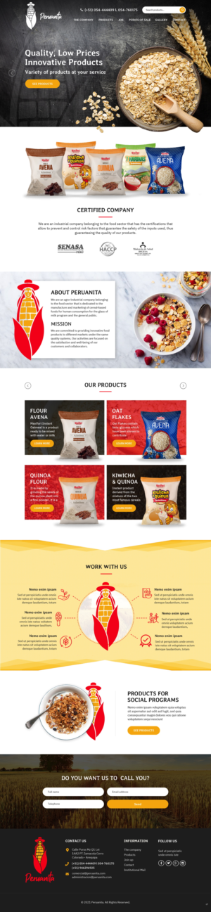 Web Design by pb for Peruanita Eirl | Design: #26695609