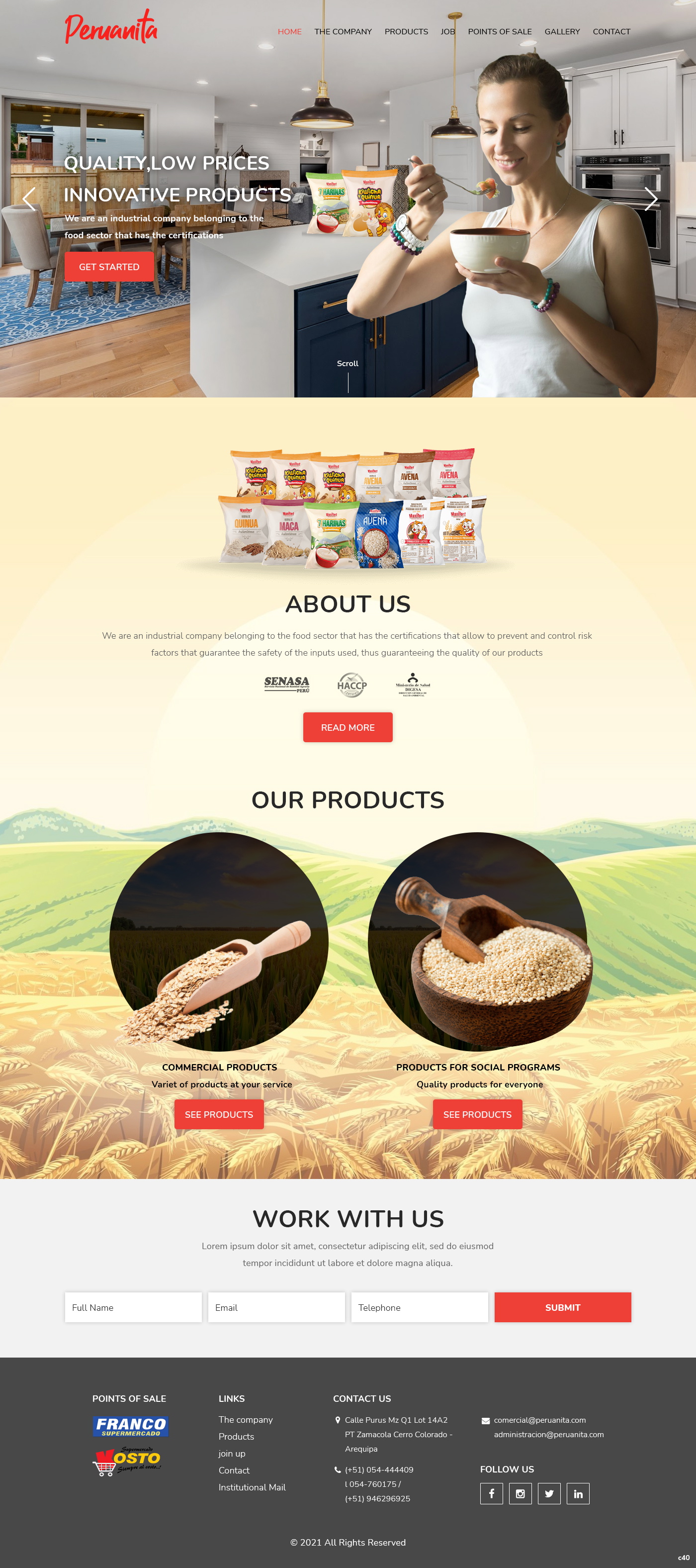 Web-Design von pb für Peruanita Eirl | Design #26695620