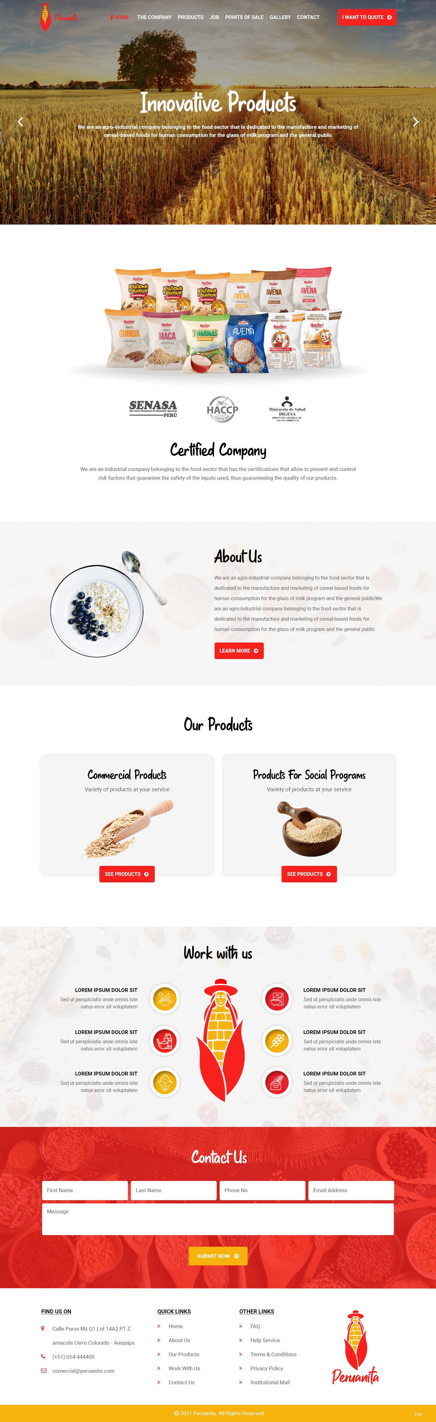Web Design by pb for Peruanita Eirl | Design #26695628