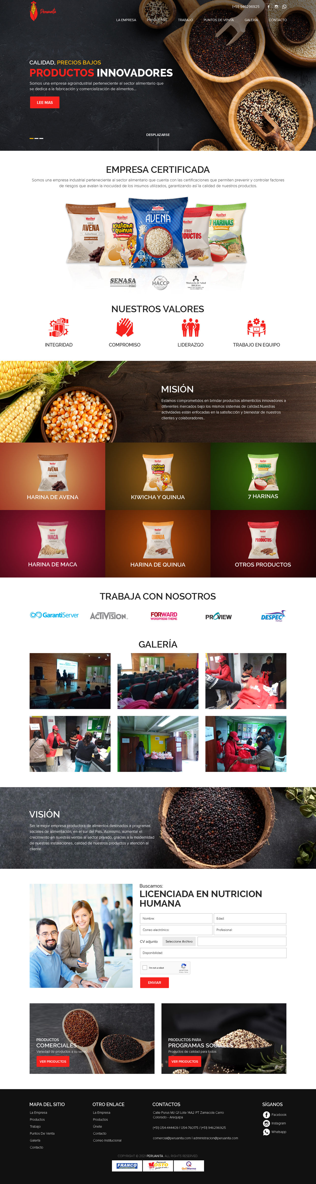 Web Design by sai.designer87 for Peruanita Eirl | Design #26694776