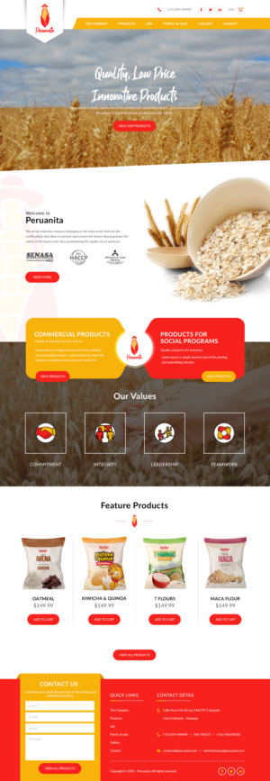 New design for www.peruanita.com | Web Design by bdesigner9