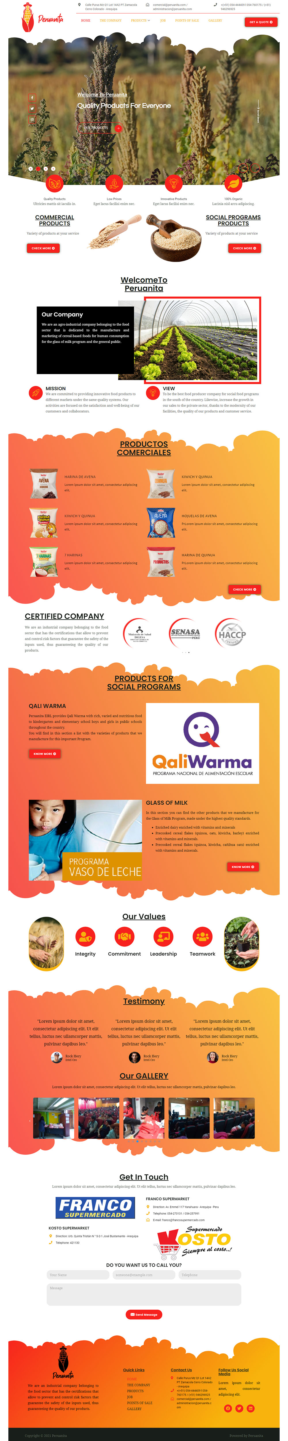 Web Design by JohnDigiTech for Peruanita Eirl | Design #26780789
