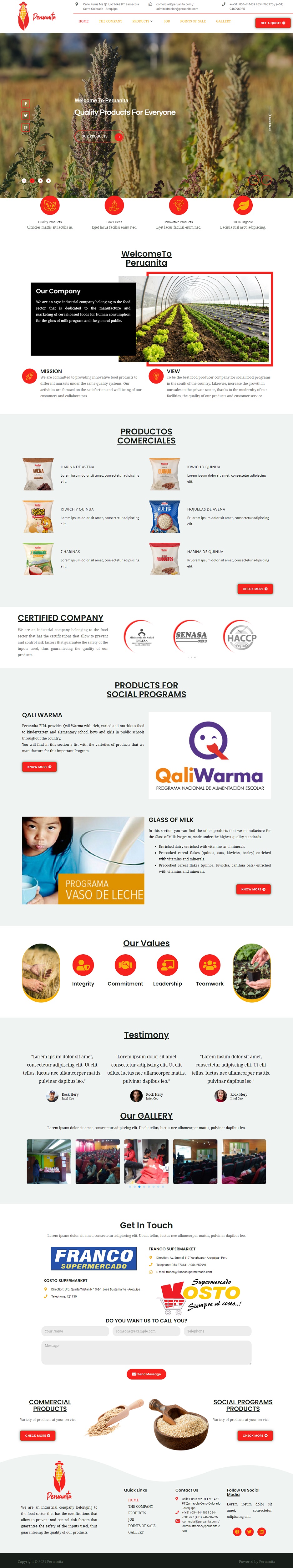 Web Design by JohnDigiTech for Peruanita Eirl | Design #26821023