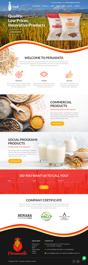 New design for www.peruanita.com | Web Design par Starlyn DS