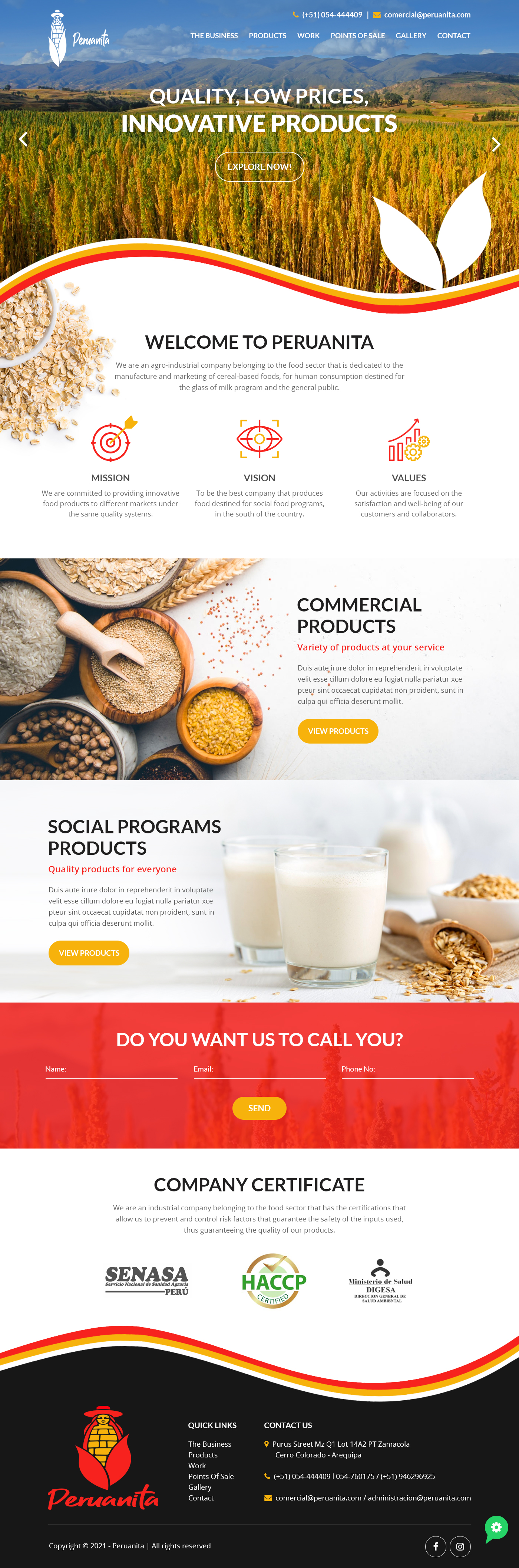 Web Design by Starlyn DS for Peruanita Eirl | Design #26819802