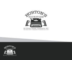 Burton's Bookstore  43 Front Street Greenport NY | Logo Design by Iris 3