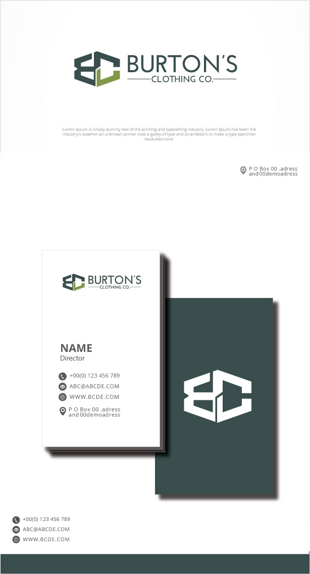 Design de Logo par graphicevolution pour Burton’s Clothing Co.  | Design #26694550