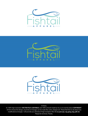 Logo Design by FireflyArt for Fishtail Ocean Apparel | Design: #26702911