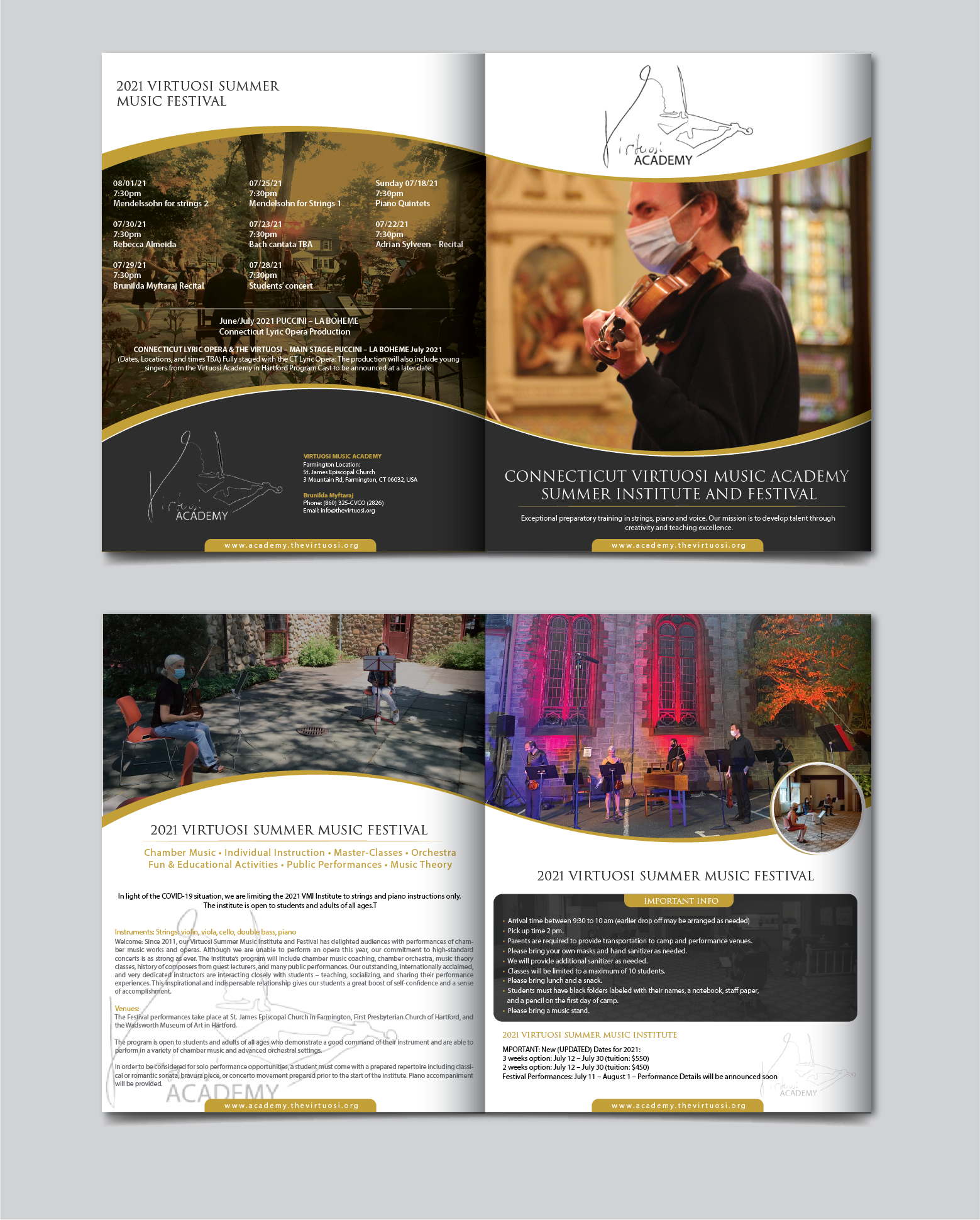 Brochure Design by alex989 for Connecticut Virtuosi Chamber Orchestra, Inc.  | Design #26699360