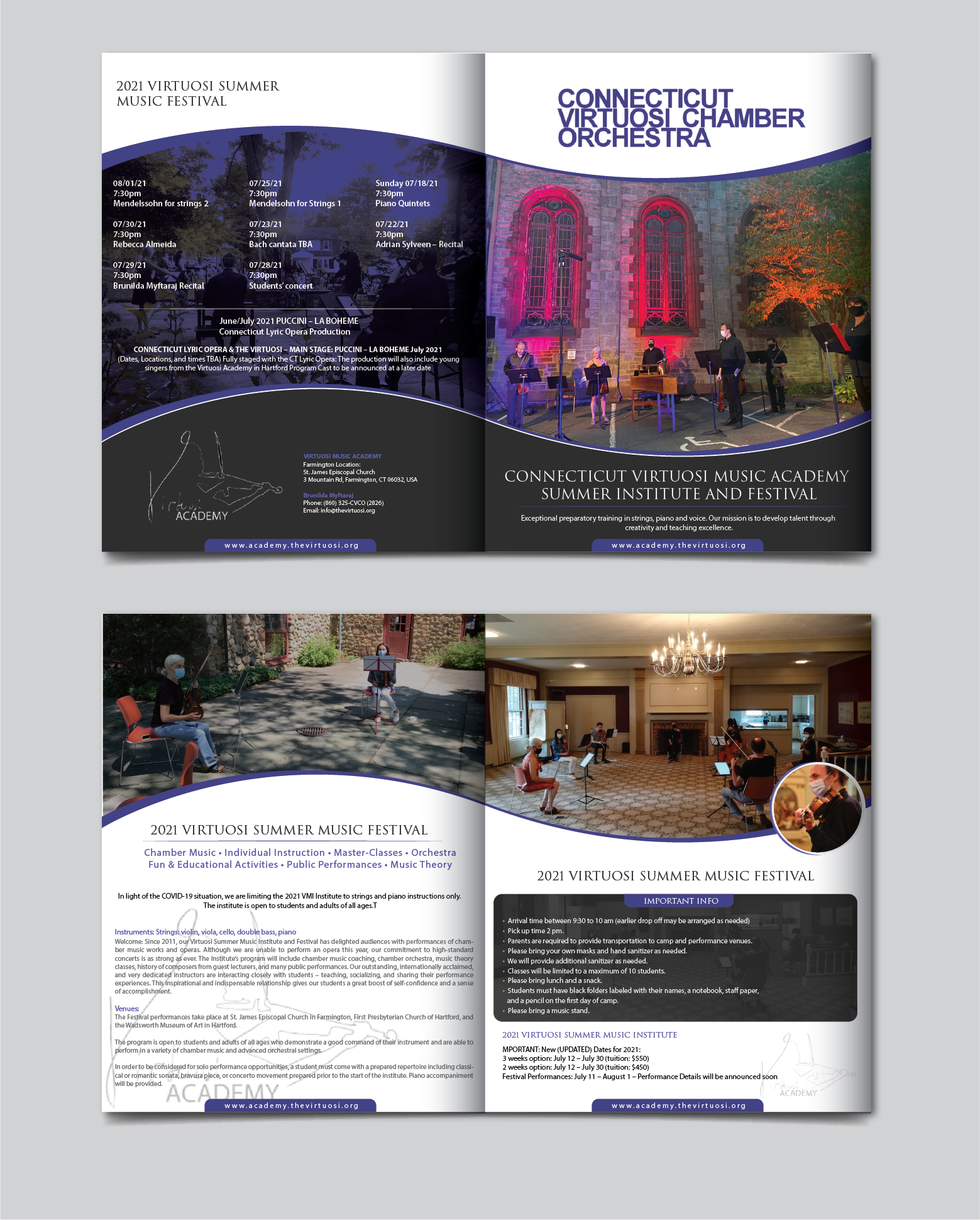 Diseño de Brochure por alex989 para Connecticut Virtuosi Chamber Orchestra, Inc.  | Diseño #26699387