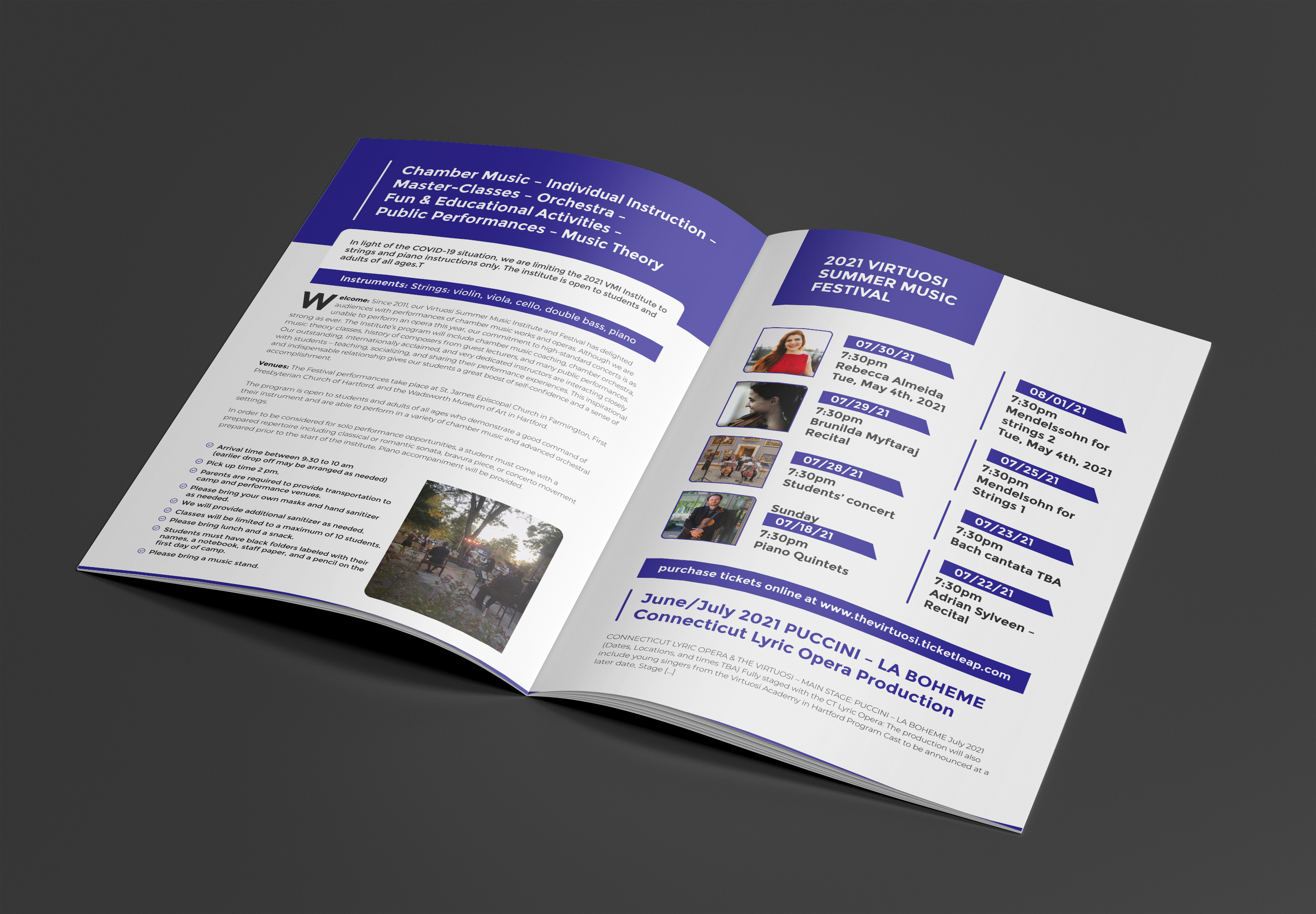 Design de Brochure par ecorokerz pour Connecticut Virtuosi Chamber Orchestra, Inc.  | Design #26700562