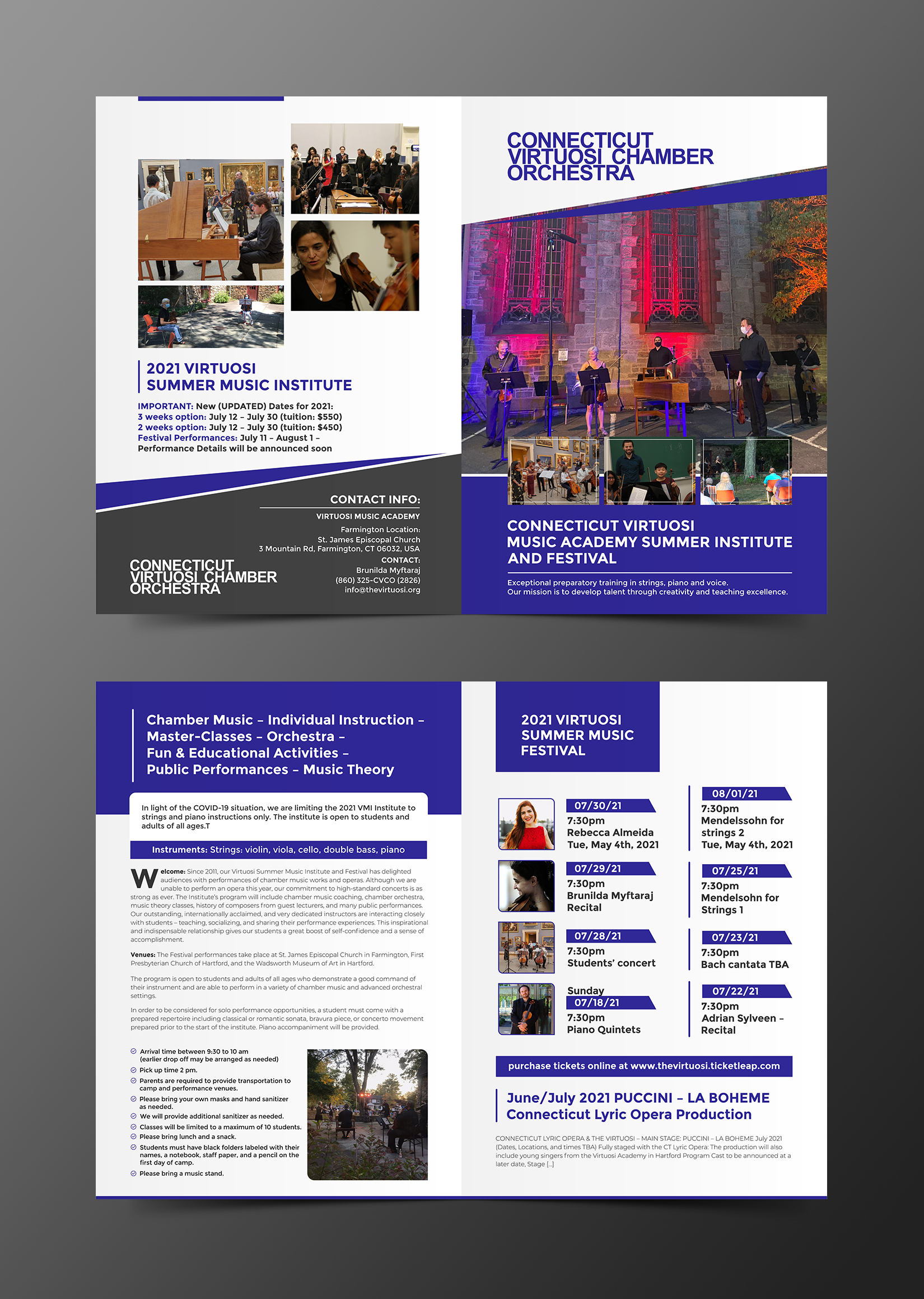 Brochure Design by ecorokerz for Connecticut Virtuosi Chamber Orchestra, Inc.  | Design #26700563