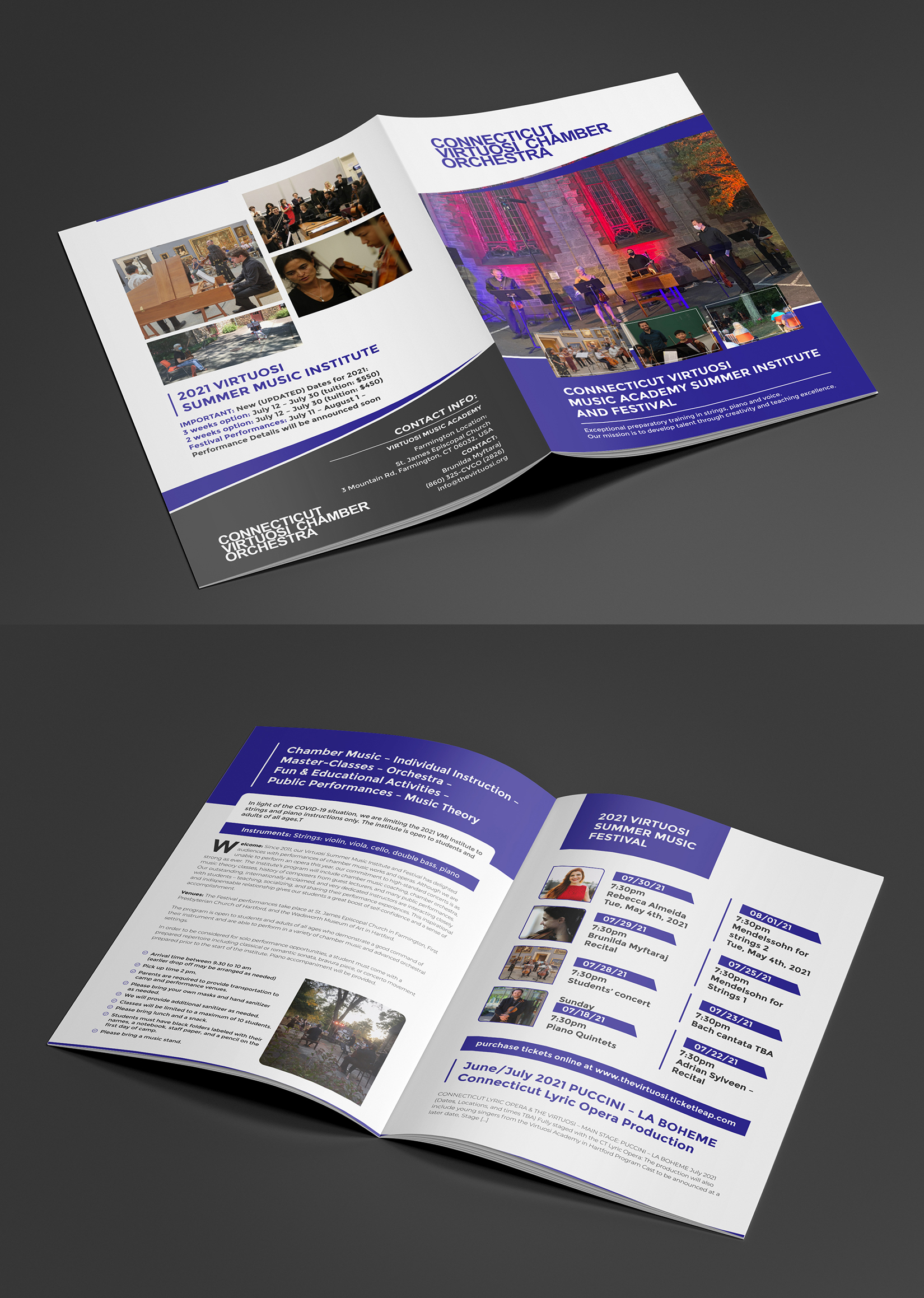 Broschüren-Design von ecorokerz für Connecticut Virtuosi Chamber Orchestra, Inc.  | Design #26700564