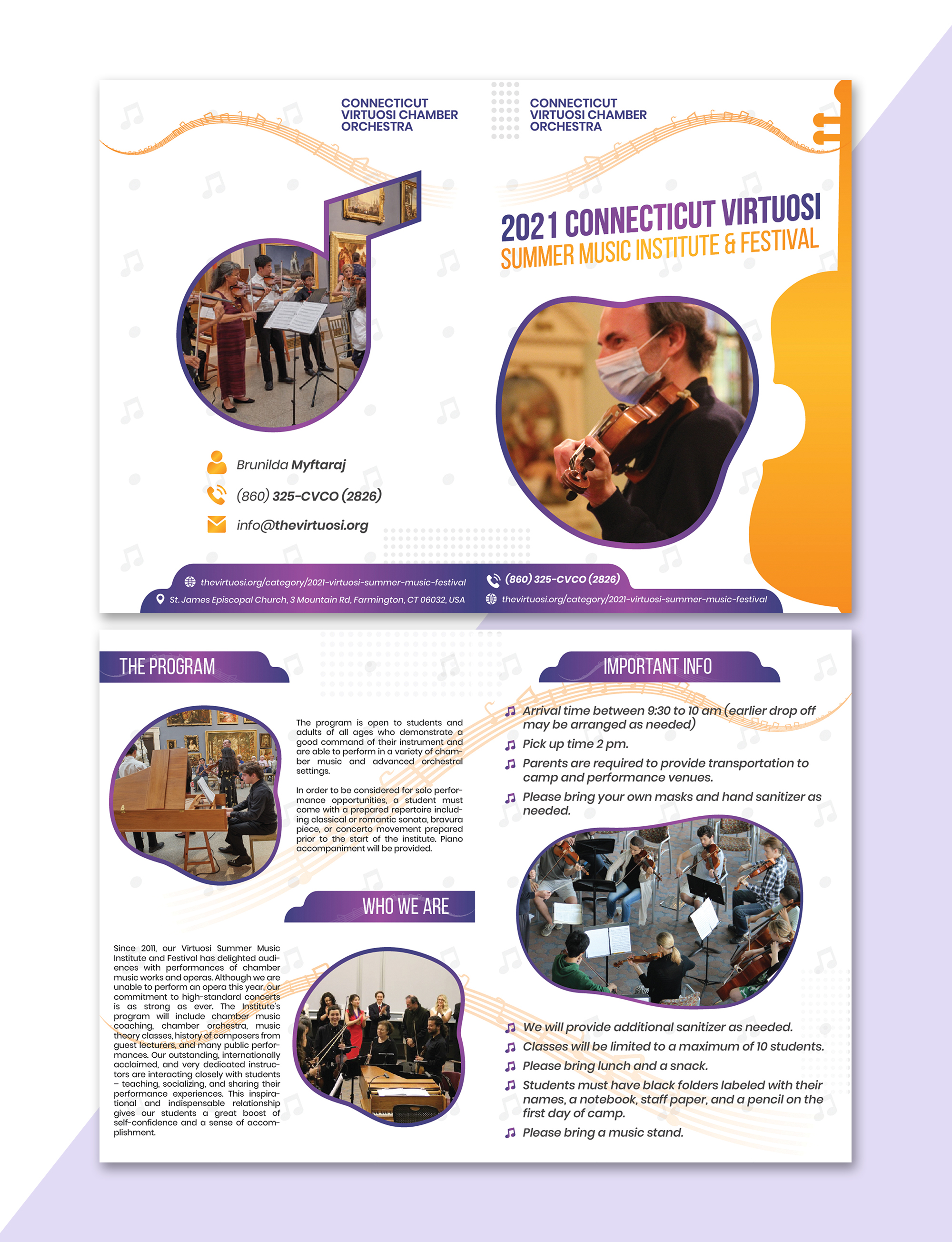 Brochure Design by SAI DESIGNS for Connecticut Virtuosi Chamber Orchestra, Inc.  | Design #26700869