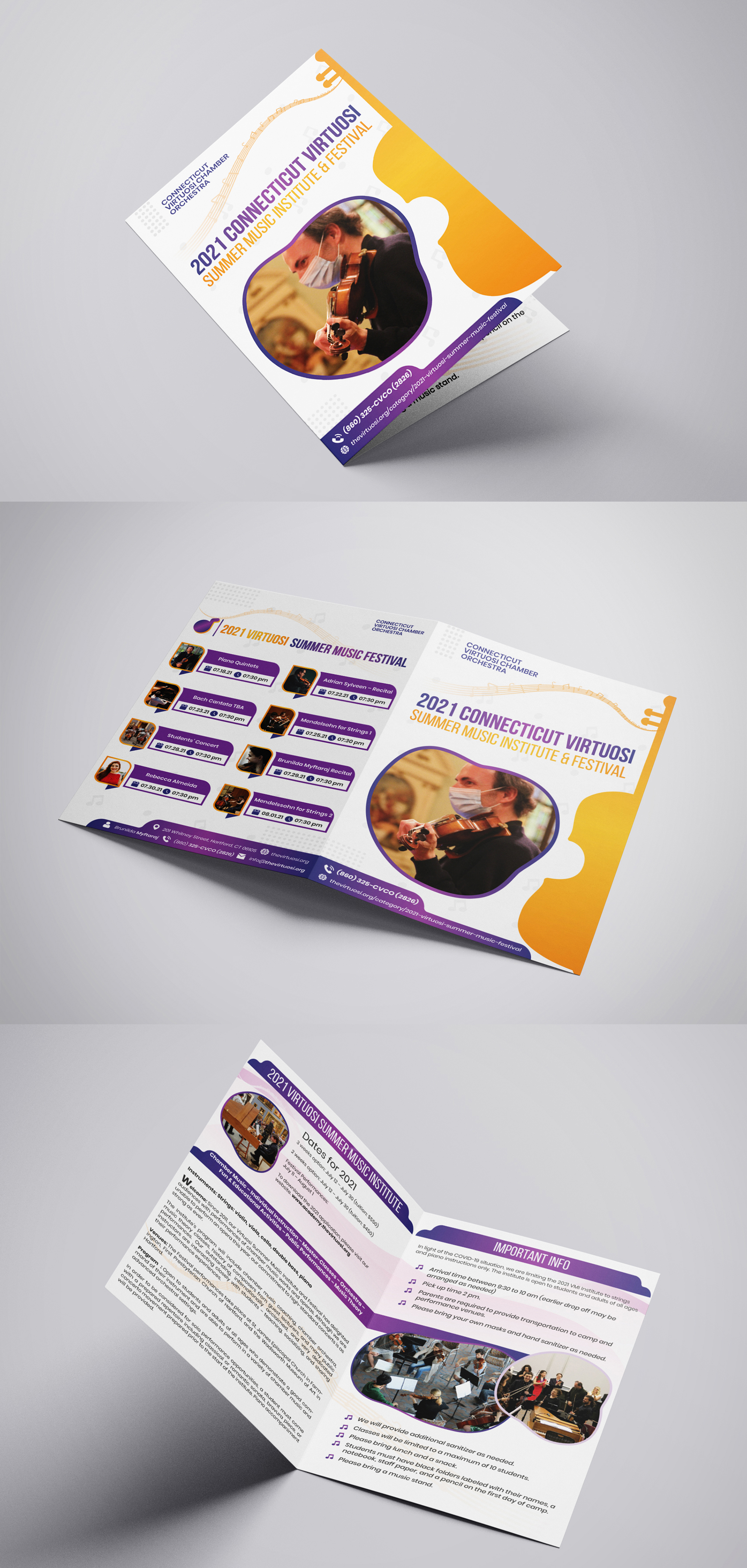 Design de Brochure par SAI DESIGNS pour Connecticut Virtuosi Chamber Orchestra, Inc.  | Design #26702816