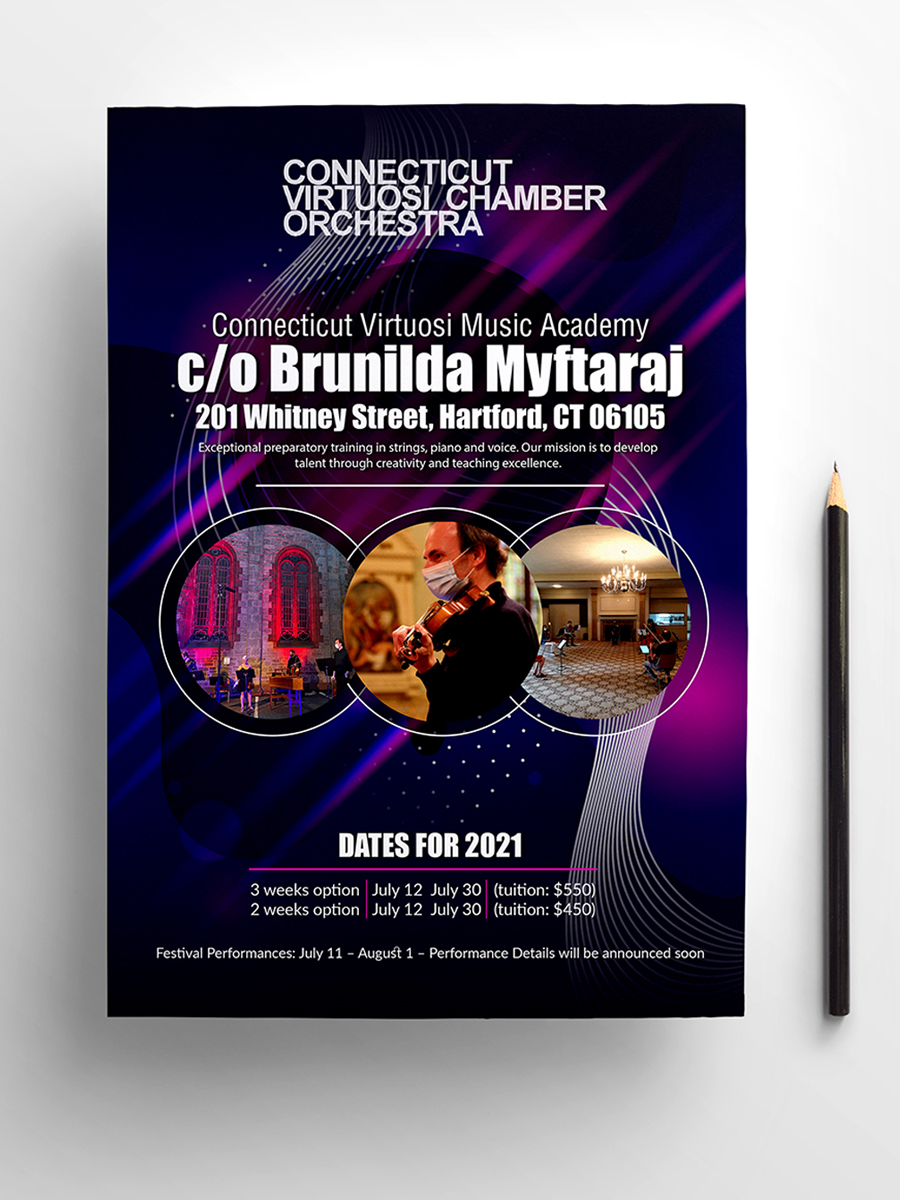 Broschüren-Design von n214008 für Connecticut Virtuosi Chamber Orchestra, Inc.  | Design #26699857